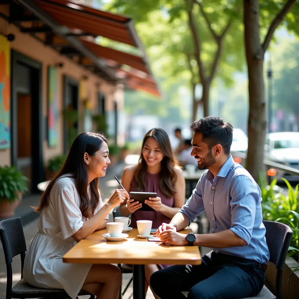 Professional team collaborating